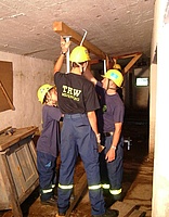 Abstützen eines Kellergewölbes